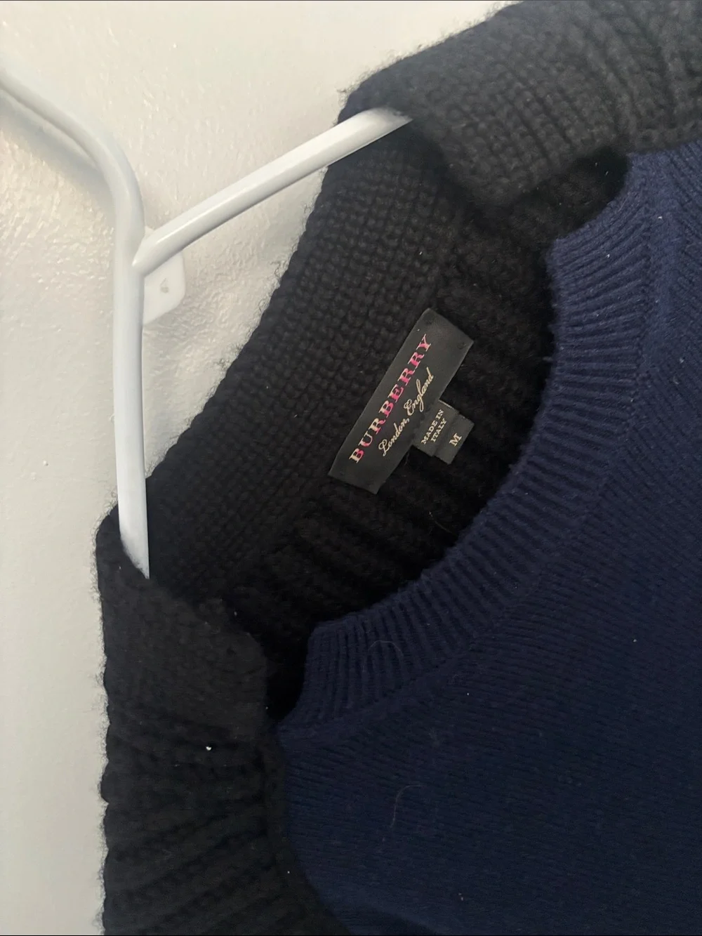 Burberry Navy and Black Men’s Crewneck Sweater